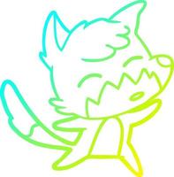 cold gradient line drawing cartoon fox vector