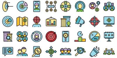 Target audience icons set vector flat