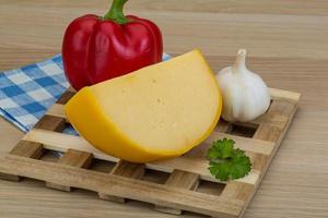 Yellow round cheese photo