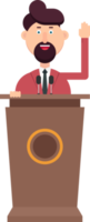 Businessman is speaking on podium png