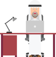 empresario árabe trabajando en la oficina png