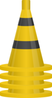 Black and yellow striped traffic cone png