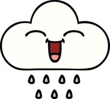 cute cartoon rain cloud vector