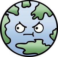 gradient shaded cartoon planet earth vector