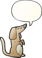 cartoon dog and speech bubble in smooth gradient style vector