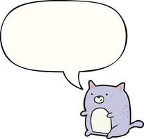 cartoon cat and speech bubble vector