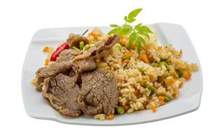 Fried rice with beef photo