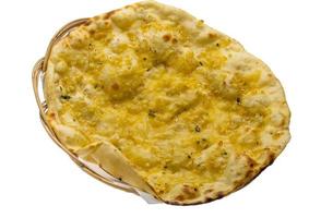 Naan with cheese and garlic photo