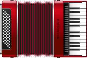 illustrazione realistica del png della fisarmonica isolata su fondo bianco