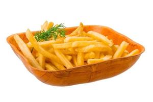 French fries on white background photo