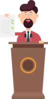 Businessman is speaking on podium png