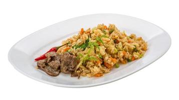 Fried rice with beef photo