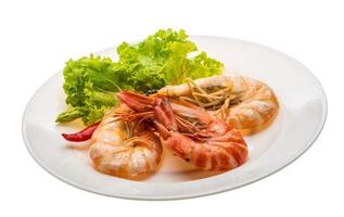 Boiled king prawns photo