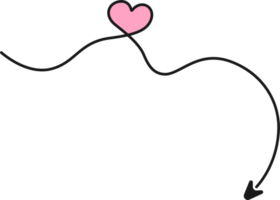 Hand drawn arrow line with heart png