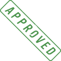 Stamp mark with approved text png