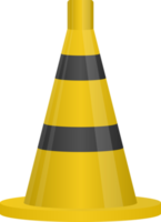 Black and yellow striped traffic cone png