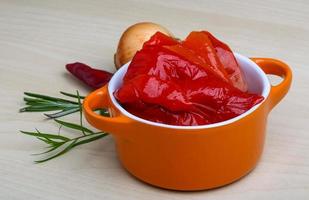 Marinated red pepper photo