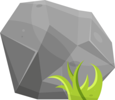 Rock stones and boulders in cartoon style png