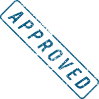 Stamp mark with approved text png