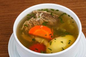 Beef soup with vegetables photo