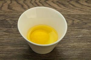 Raw Chicken egg in the bowl photo