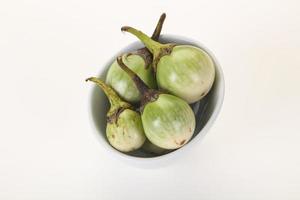 Asian green eggplant - ready for cooking photo