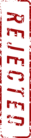 Stamp mark with rejected text png