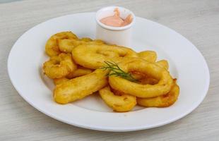 Fried calamari rings photo