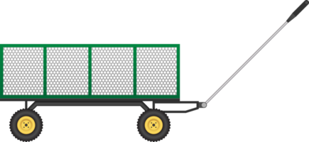 illustrazione del png del carrello del giardino verde isolata su fondo bianco