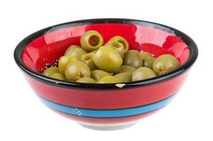 Olives over white background photo