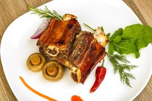 Roasted beef ribs photo