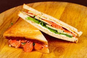 Club sandwich with salmon photo