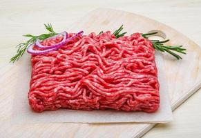 Raw beef minced meat photo