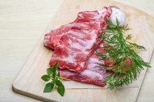 Raw pork ribs photo