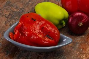 Marinated baked red bell pepper photo