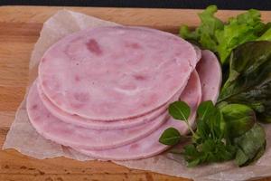 Sliced tasty Ham appetizer photo