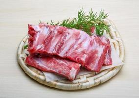 Raw pork ribs photo