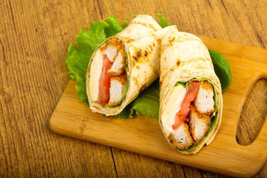 rollo de pan de pollo foto