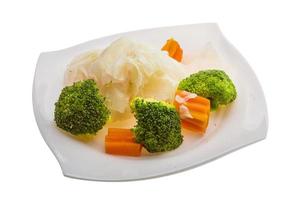 Boiled cabbage and broccoli photo