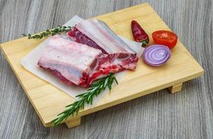 Raw beef ribs photo