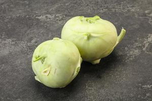 Vegan cuisine - raw kohlrabi cabbage photo