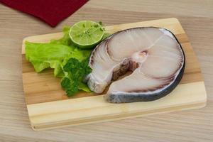 Raw blue shark steak photo