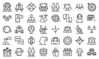 Advice icons set, outline style vector