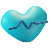 ilustração de ícone 3D, saúde, frequência cardíaca, para web, app, infográfico