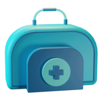 ilustração de ícone 3D, saúde, bolsa de médicos, para web, app, infográfico png