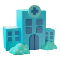 ilustração de ícone 3D, saúde, hospital, para web, app, infográfico png