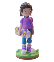 3d illustratie, personage dat skateboard speelt met een podium, gebruikt voor web, app, infographic, enz png