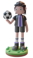 Ilustración del concepto de renderizado 3d de personajes de jugadores de fútbol, utilizados para web, aplicación, infografía, etc.