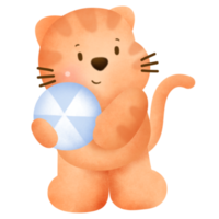 gato laranja bonito dos desenhos animados para cartão de felicitações. png