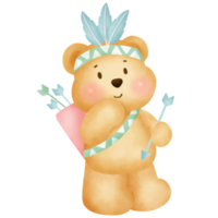 boho bear clipart png